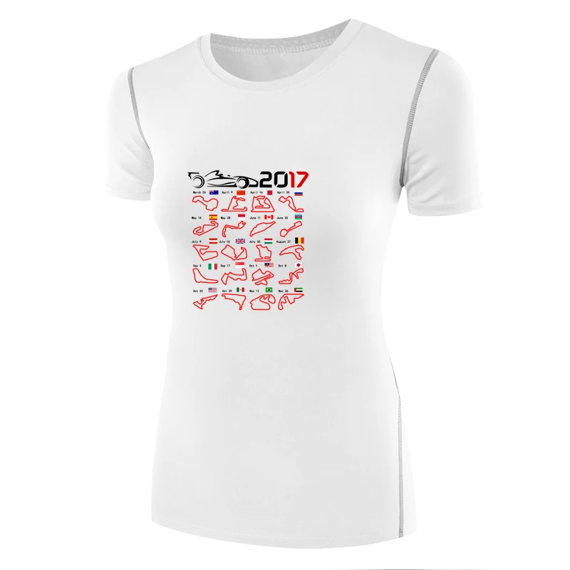 Женская компрессионная рубашка F1 с коротким рукавом календарь f1 2017 все цепи