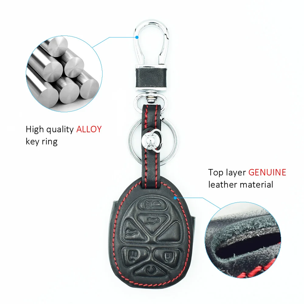 Кожаный чехол брелок для ключей ATOBABI 6 кнопок GMC Yukon Chevrolet Suburban Tahoe Smart Remote Fob Shell Cover