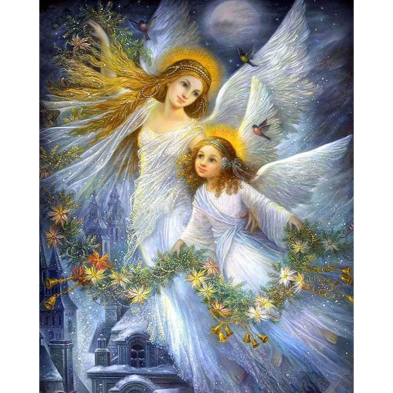 5D DIY Diamond Painting Angel Cross Stitch Embroidery Mosaic Flowers Picture Of Rhinestones Decoration Home Gift | Дом и сад