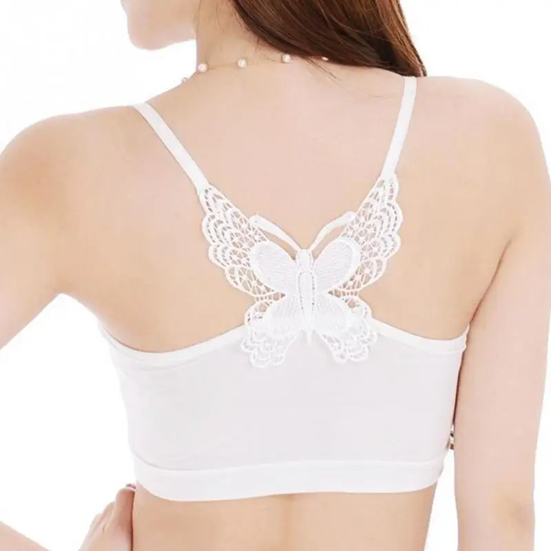 Модный женский сексуальный однотонный кружевной топ бюстье с бантиком сзади