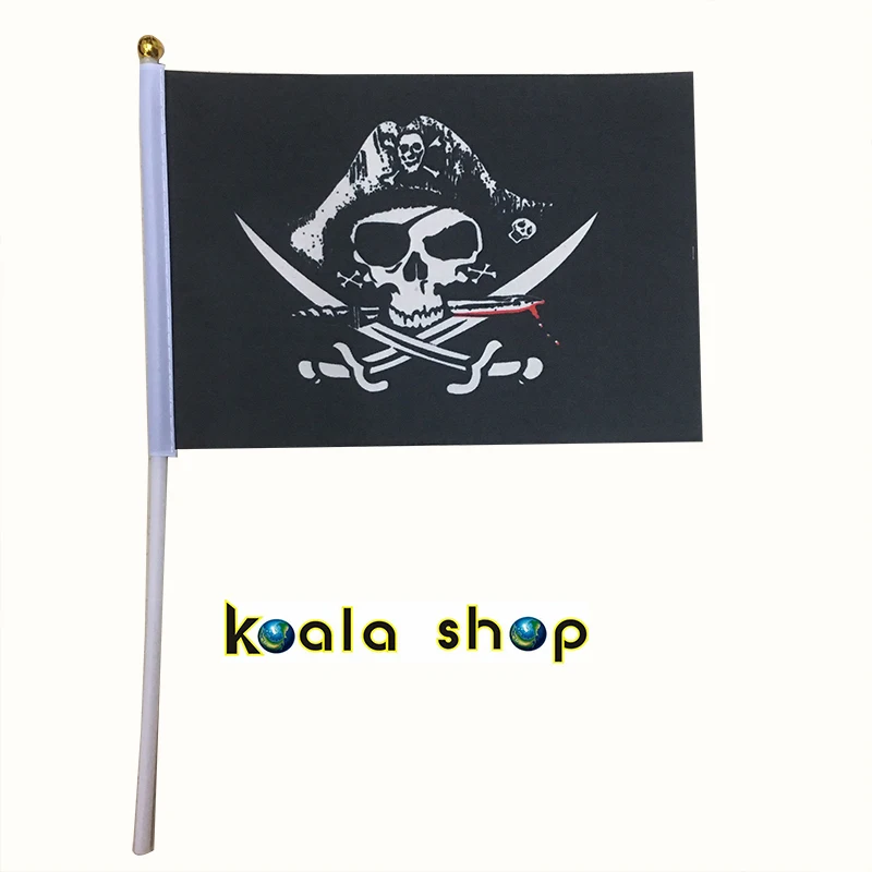 100 шт./лот Jolly Roger Череп и крест скрещенные кости Пираты Ручной флаг всех святых 14*21