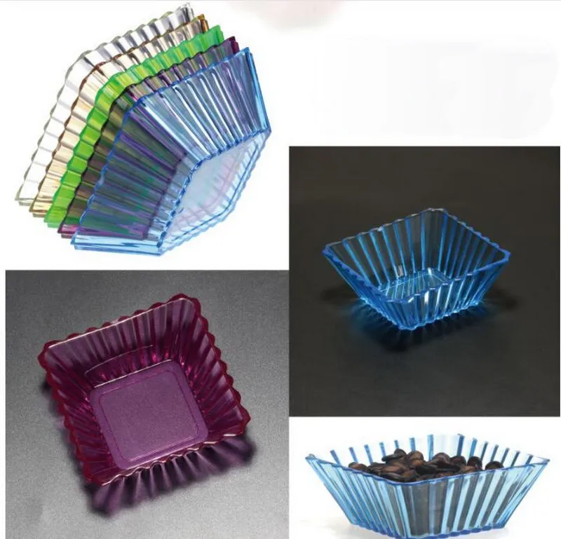 5 шт./набор квадратные кружевные пластиковые лотки для закусок|Подносы коктейлей