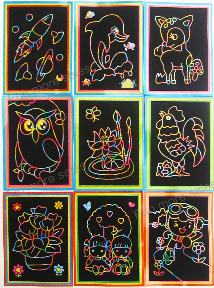 1 шт. детская бумага для рисования 127x171 мм|magic scratch|magic scratch paperscraping painting |