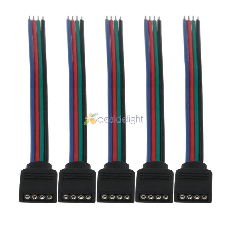 

Оптовая продажа, 100 шт., 4-контактный разъем RGB для светодиодной ленты 3528 5050 SMD, бесплатная доставка