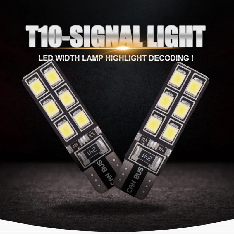 MGTV свет 6 шт./лот белый CANBUS T10 LED 12 SMD 2835 W5W автомобильный источник света клиновидный
