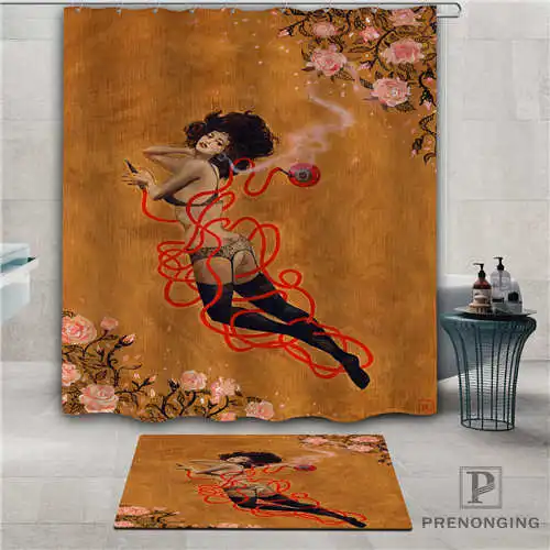Индивидуальный дизайн pin-up (1) водонепроницаемый занавеска для душа коврик дома