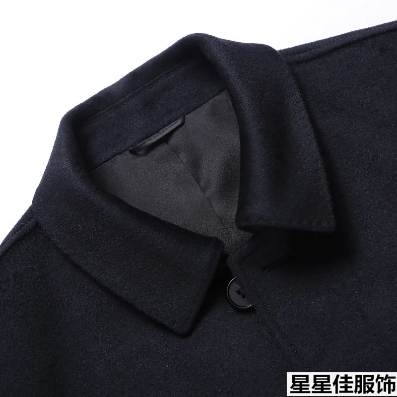 8XL 6XL для мужчин кашемировое пальто 100% Шерсть Тренч мужской отложной воротник