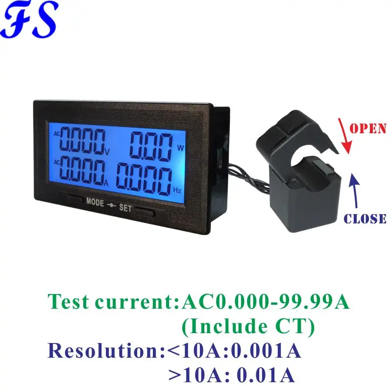 YB5142DM AC 20A 100A 200A 500A PF метр ЖК дисплей цифровой вольтметр Амперметр переменного