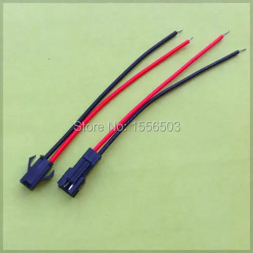 50 Pairs/lot Terminals Connector 2pin Cable 10cm JST Red Black Wire Male Female Plug Led SMP Electronic | Обустройство дома