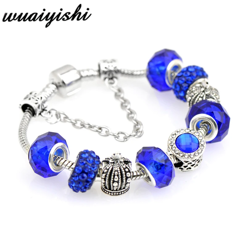 

Fashion Charms Bracelet Bangle For Women Crystal Flower Beads Fit Brand pulseras mujer Bracelets Jewelry bileklik 2019