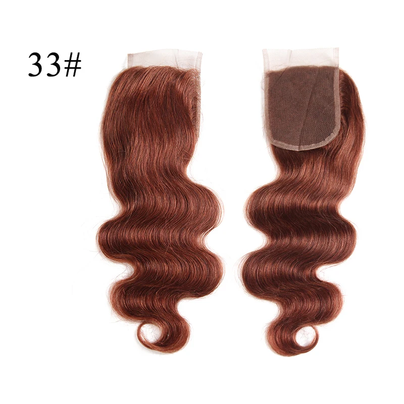 AddBeauty 4x4 кружева закрытие тела волна Remy бразильский свободный средний часть