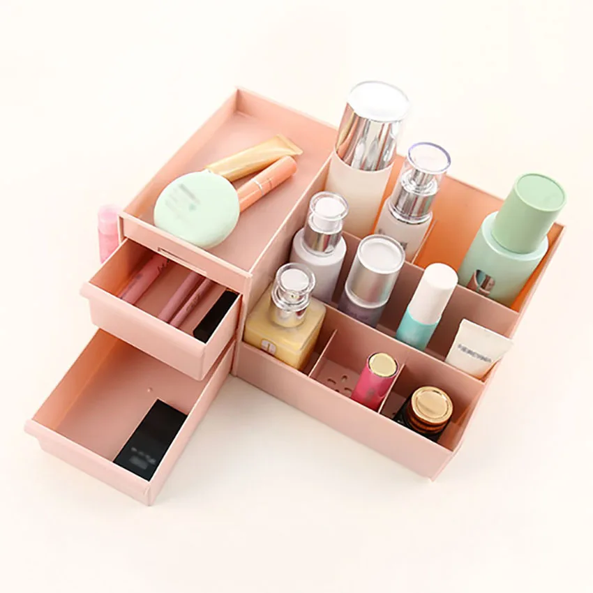 Plastic Cosmetic Drawer Makeup Organizer Storage Box Container Desktop Casket Holder Sundries Case | Дом и сад