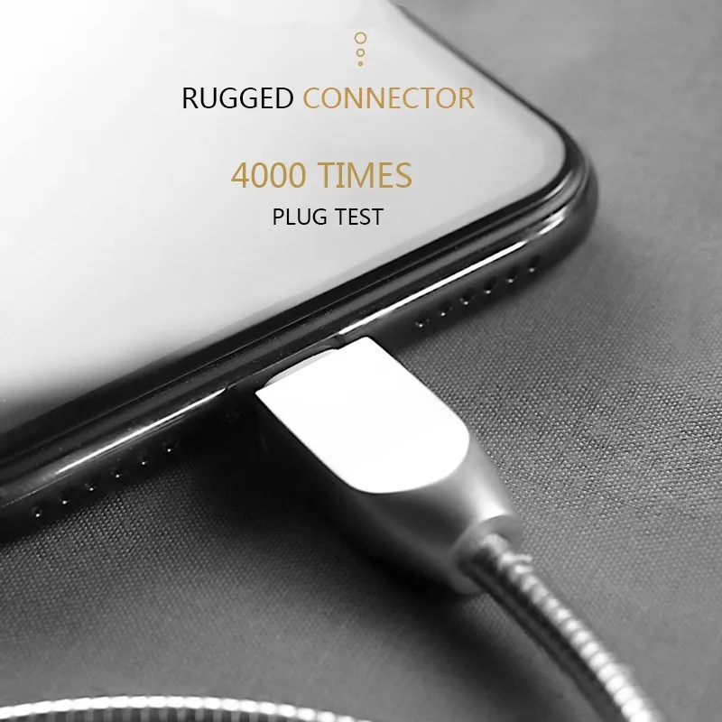 Полный цинковый сплав usb кабель для зарядки и передачи данных для iPhone X Быстрая Зарядка Тип C 3A для samsung S10 huawei Xiaomi OPPO Быстрый Micro USB
