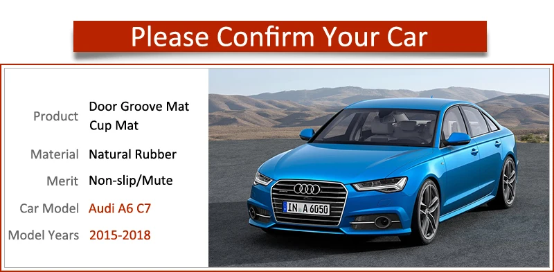 Противоскользящие коврики с прорезями для ворот коврик Audi A6 C7 2015 2016 2017 2018 4G RS6 S6 S