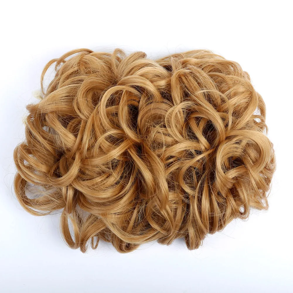 SHANGKE Women's Elastic Drawstring Clip In High Temperature Fiber Synthetic Hair Curly Chignon |