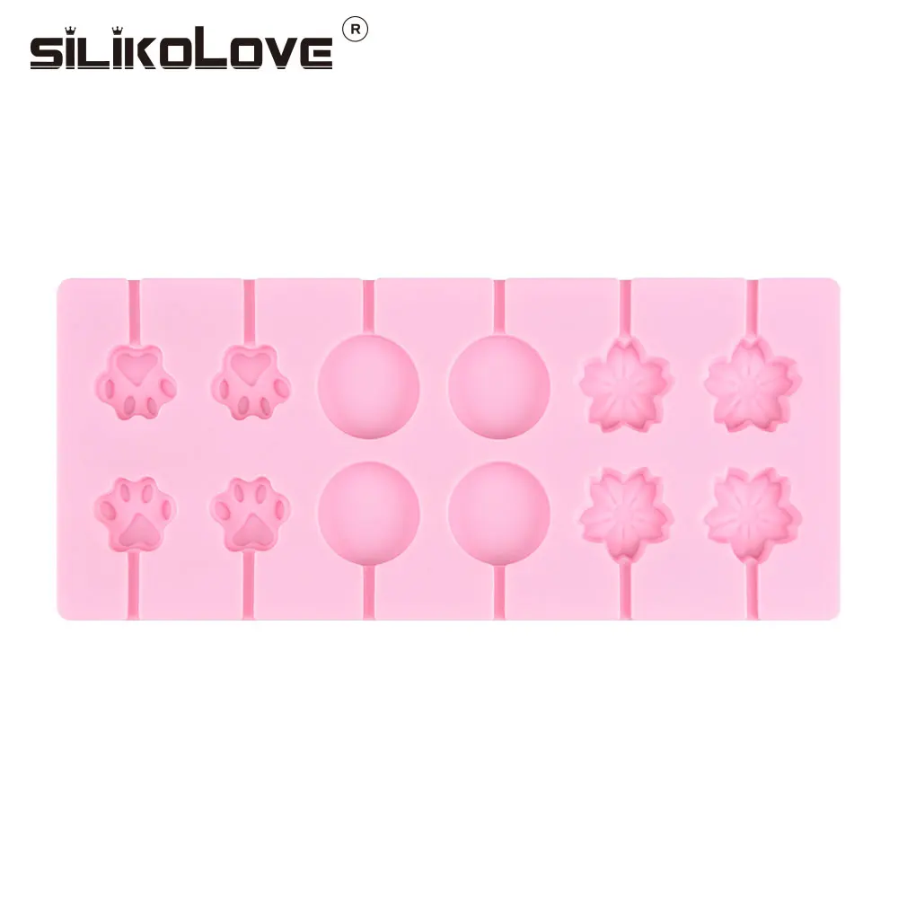 SILIKOLOVE 12 полости силиконовые формы для леденцов кошка коготь цветок Форма Поп Плесень лоток для DIY домашний десерт для детей