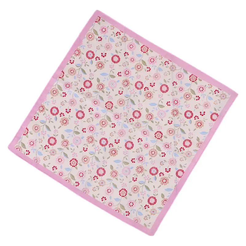 1 35x35cm Children Baby 60s Cotton Square Handkerchief Cute Cartoon Animal Fish Printing Toddler Towels Sweet Candy Color Hankies - Цвет: 1