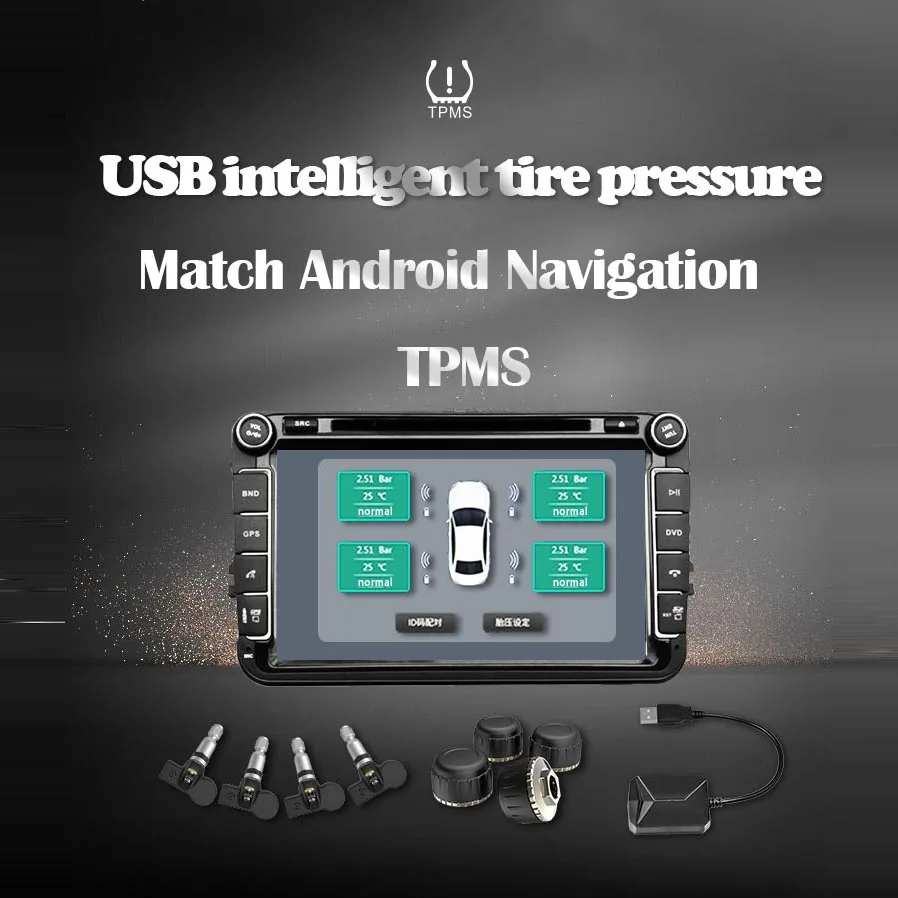 Dealcoo TPMS Android шин Давление мониторинга Системы Bluetooth Сенсор шины USB | Автомобили и
