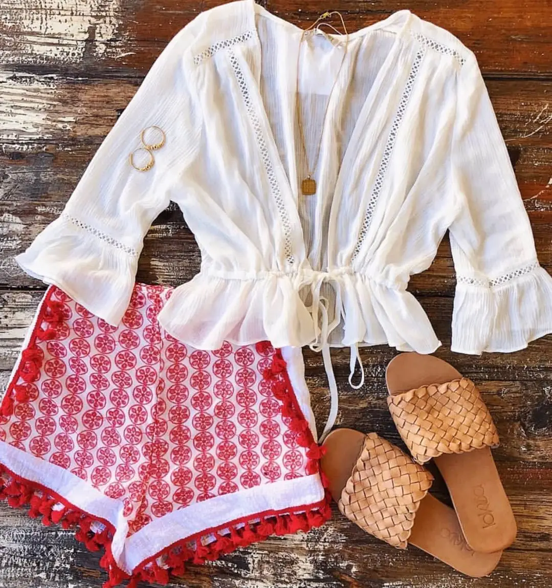 

2021 deep V-neck sexy shirts women's lace up cotton blouses flare sleeve solid color hollow out crop tops summer short blouses