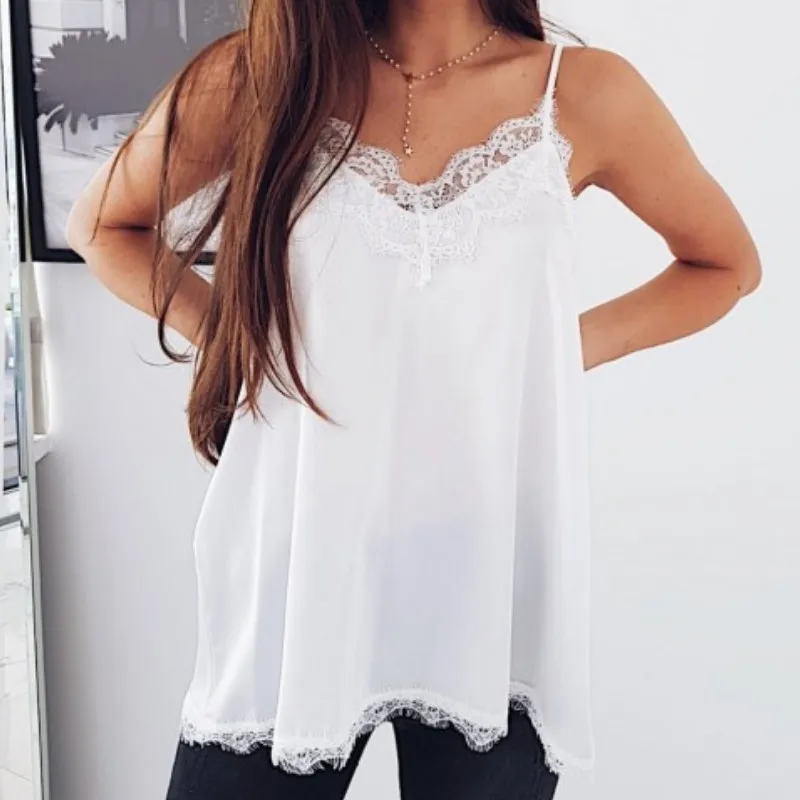 Женские кружевные топики с v образным вырезом повседневные свободные однотонные