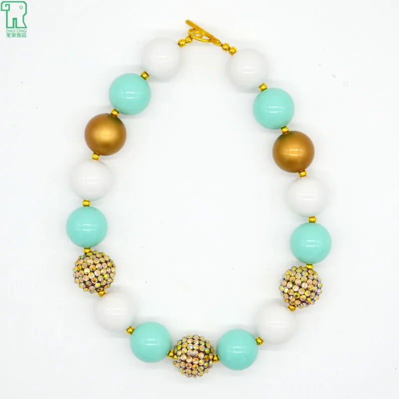 

5PCS New Child Chunky Big Necklace Girls Bubblegum Bead Choker Collar Kids Fashion Jewelry Princess Chunky Big Necklace