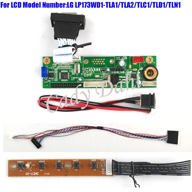 VGA Мониторы контроллер драйвер доска + 40 P кабель lvds Наборы для LP173WD1-TLA1/TLA2/tlc1/ TLD1/TLN1