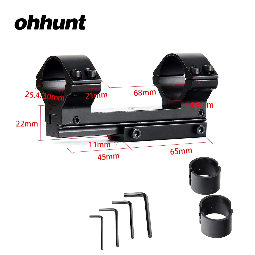 

ohhunt Tactical Riflescope Rings 25.4mm/30mm Scope Dovetail .22 Airgun Rail Adaptor Mount Windage Elevation for Hunting Rifle