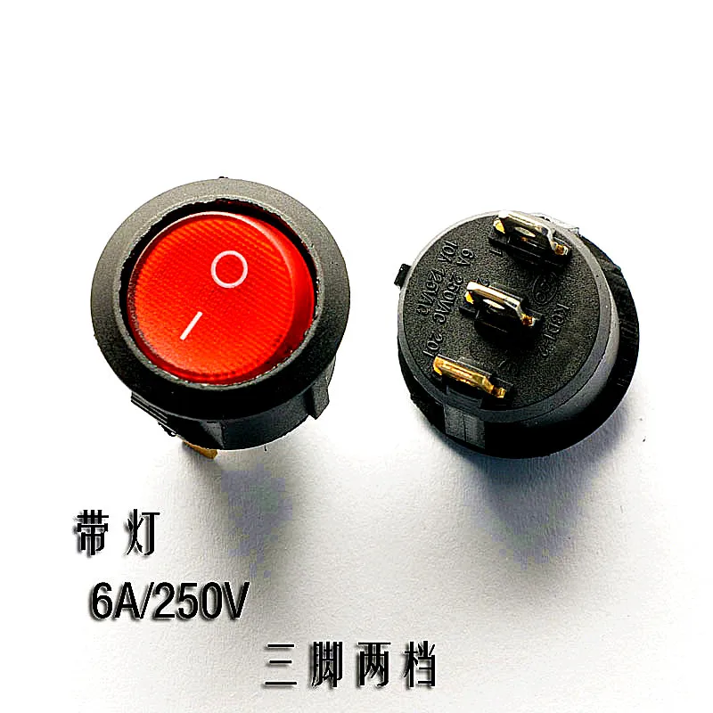 Бесплатный почтовый переключатель доставки KCD1 105 красный 3 pin 2 6A/250В 10А/125В 10|pin
