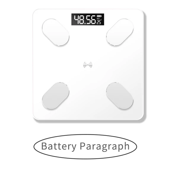 battery paragraph Закаленные стеклянные весы для ванной с Bluetooth цифровой шкалой жира тела от, монитор композиции тела и умные весы для ванной комнаты D30 - Цвет: battery paragraph