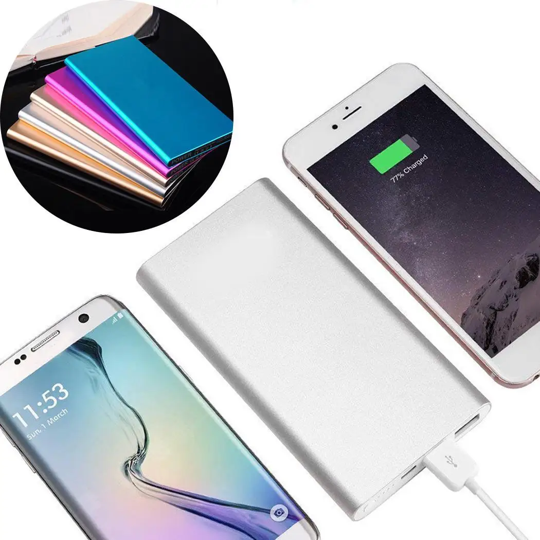 Ультра-тонкий 20000 mAh портативный внешний аккумулятор зарядное устройство сплав 5 V