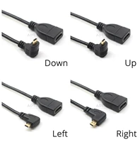 10cm micro hdmi compatible male female adapter cable left right up down angle 90 degree hd converter code for pc hdtv projector