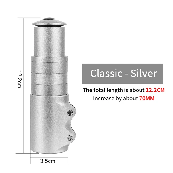 Classic Silver WEST BIKING, Велосипедная вилка, удлинитель для руля велосипеда, запчасти для велосипеда, передняя вилка, рейзер, трубка управления рулем, переходник для стояка - Цвет: Classic Silver