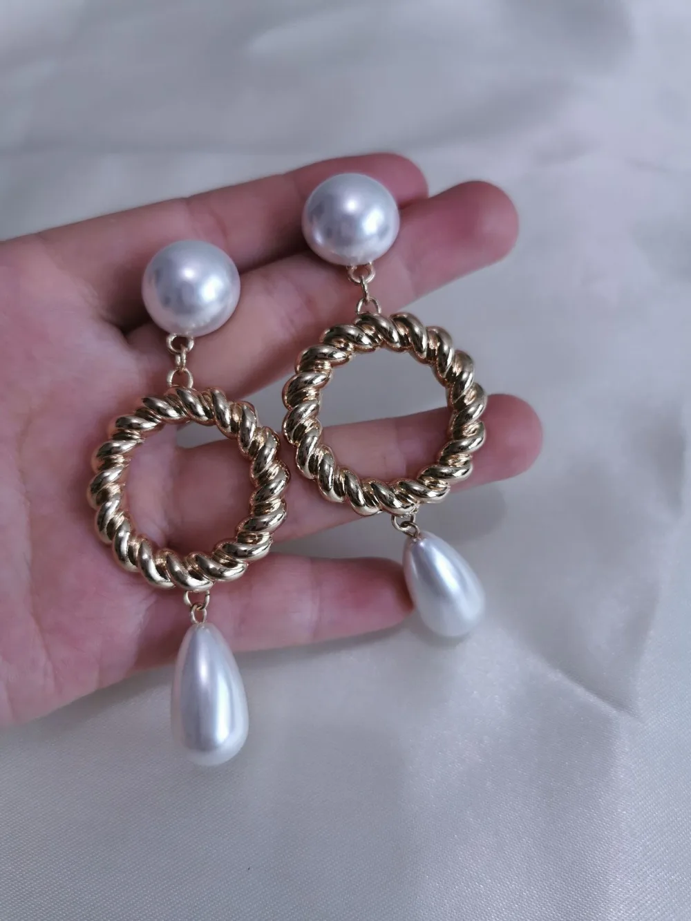 Glam ретро серьги-капли с искусственным жемчугом и вырезами, золотые модные трендовые Brincos runway Boucle d'oreille, корейский стиль