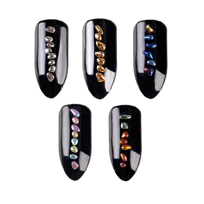 Синева 3D Талисманы Красочные 5 цветов натуральный Камни Дизайн Маникюр ногтей