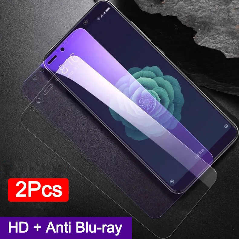 HD and Anti Blu-ray 2 шт./лот, полностью закаленное стекло для xiaomi mi 6X mi A2, защита экрана 9 H, 2.5D, защита от Blu-ray, закаленное стекло для xiaomi mi 6x mi a2 - Цвет: HD and Anti Blu-ray