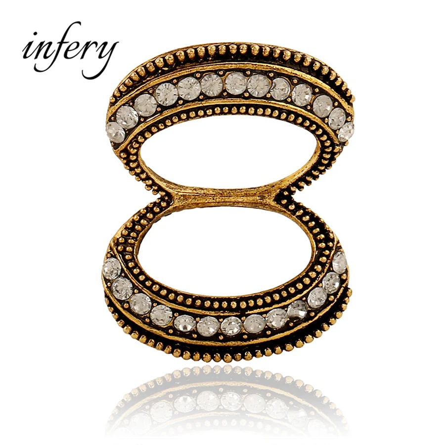 Женская Винтажная брошь в форме шарфа металлическая стразы 5X074 | Украшения и