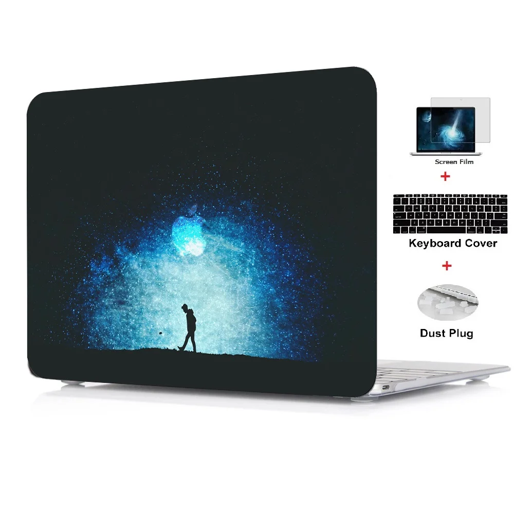 Новинка 2019 чехол для планшета жесткий с цветным принтом Apple Macbook Pro Retina Touch Bar Air 11 12