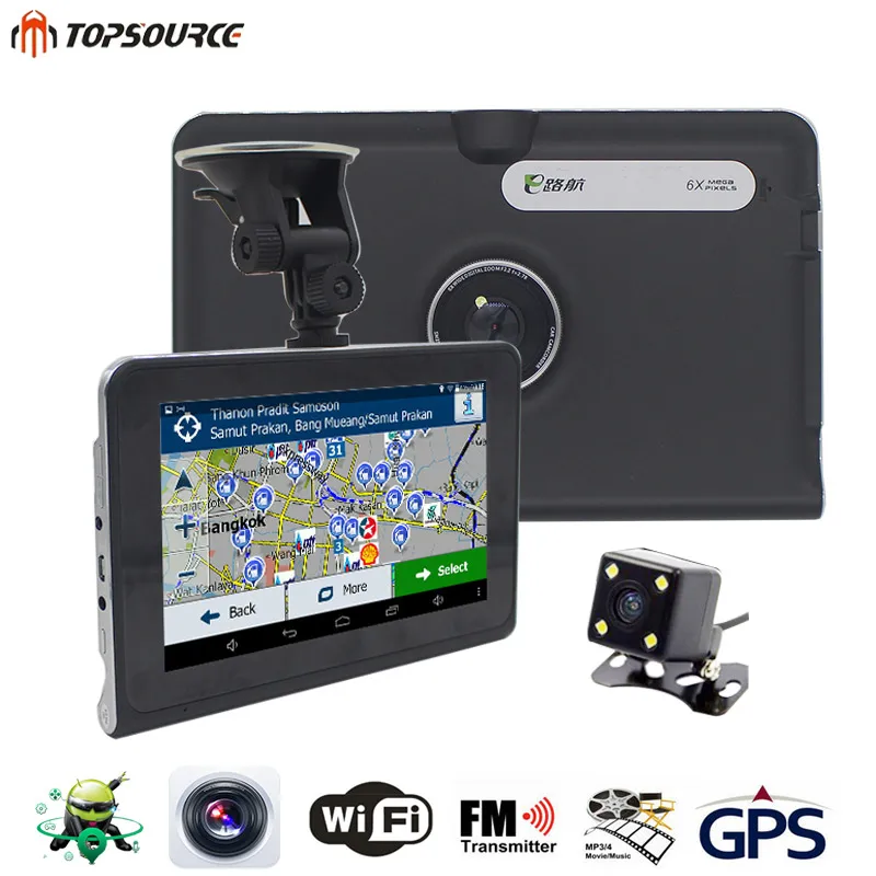 Topsource 7 ''автомобильный gps навигации 16 г/512 МБ AVIN android с DVR заднего вида