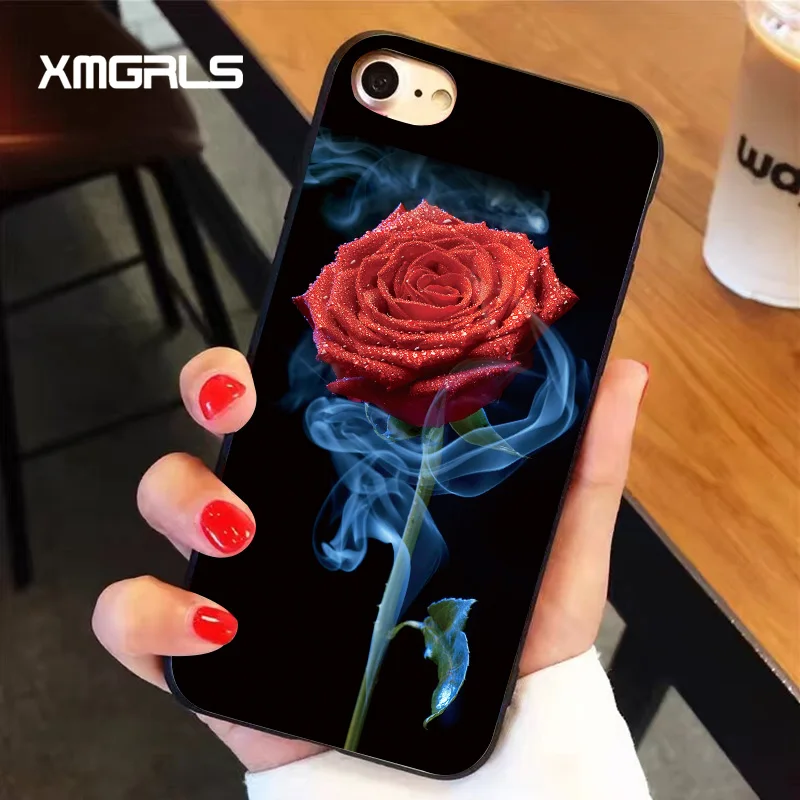Xmgrls любовь розы для iphone 8 Чехол нескользящая PC матовый масштаба мобильного