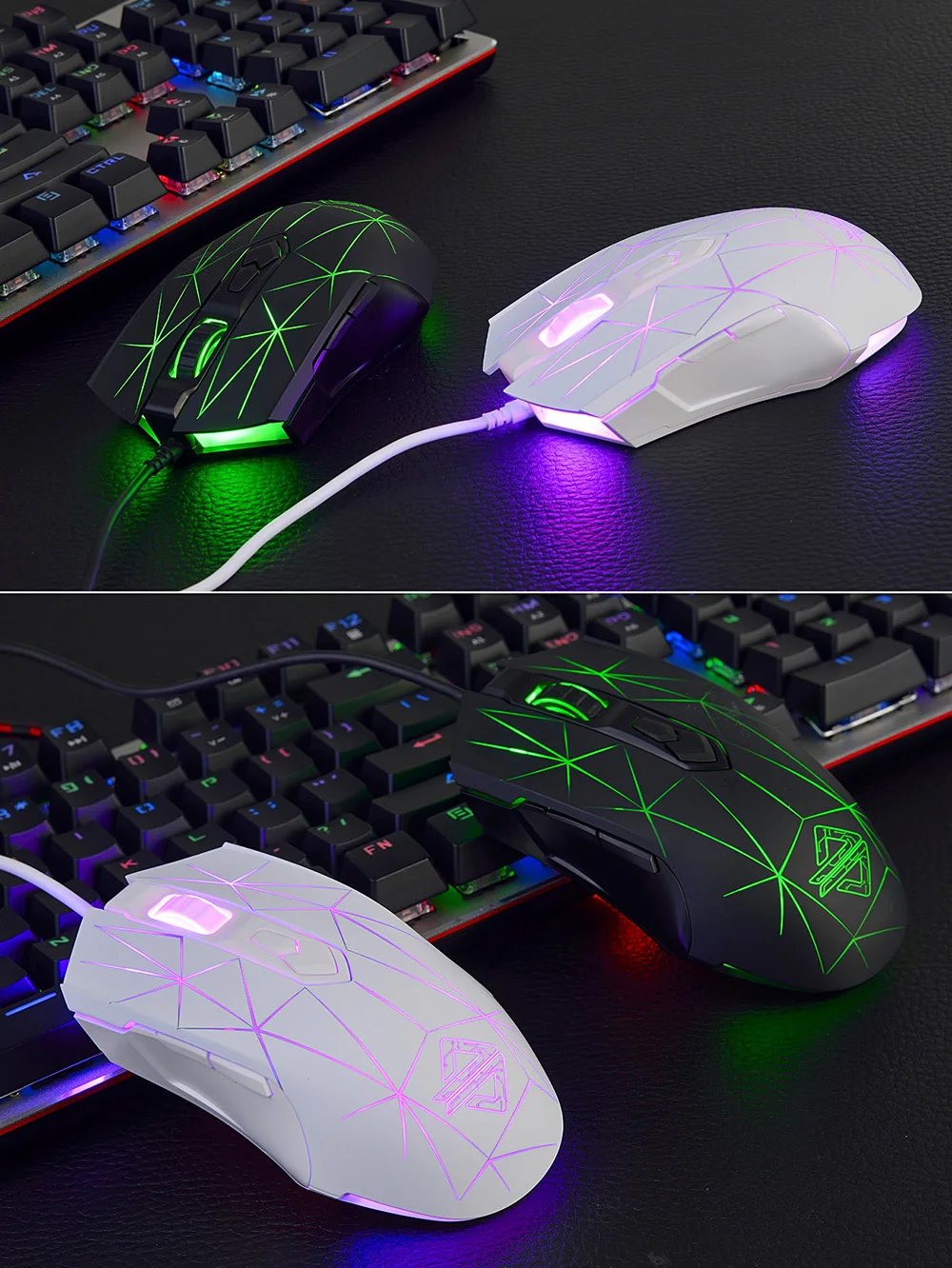 Мышь Ajazz AJ52 Проводная игровая 7 режимов RGB подсветки 2 боковых кнопки|Мыши| |