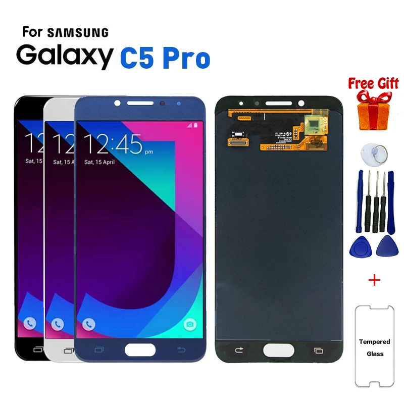ЖК-дисплей с сенсорным экраном и дигитайзером в сборе для Samsung Galaxy C5 Pro C5010 Замена