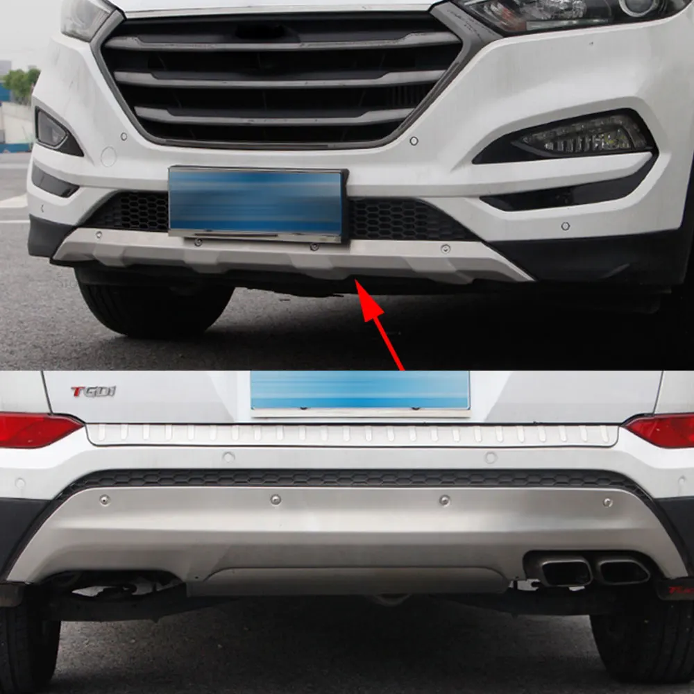 Для Hyundai Tucson 2015 2016 2017 2018 из нержавеющей стали передние и задние бамперы