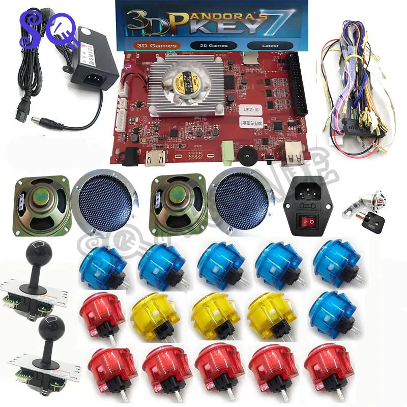 Pandora key 7 2263 в 1 аркадная игровая консоль комплект аркадная игра 2 игрока можно добавить игры HDMI VGA usb джойстик для ПК видеоигры - Цвет: full kit
