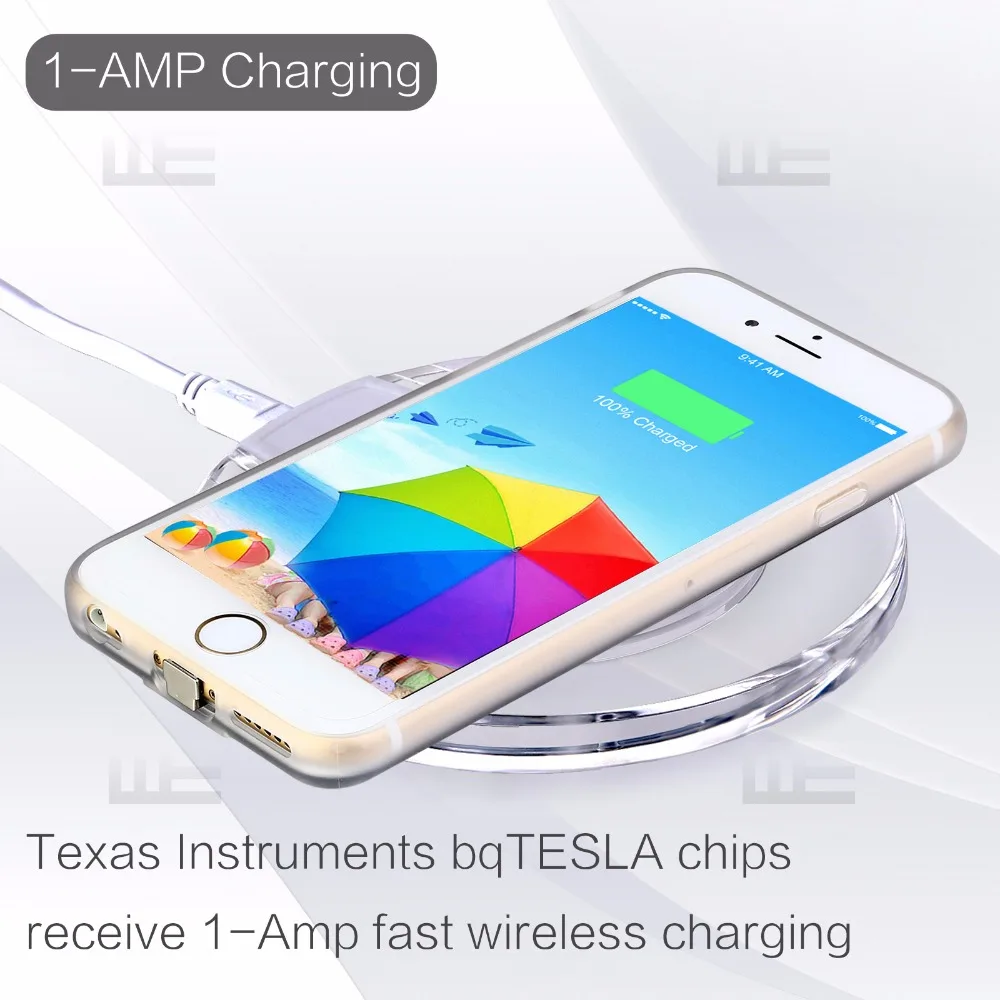 Для iPhone 6 s ци беспроводное зарядное устройство телефон чехол [ 1 AMP зарядки ] ультра