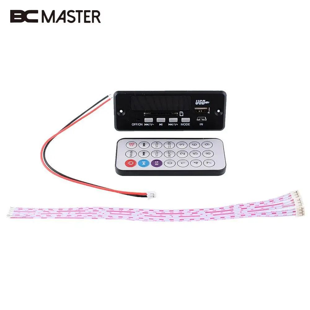 BCMaster черный мини пульт дистанционного управления USB SD карта FM RS-MMC MP3 аудио плеер