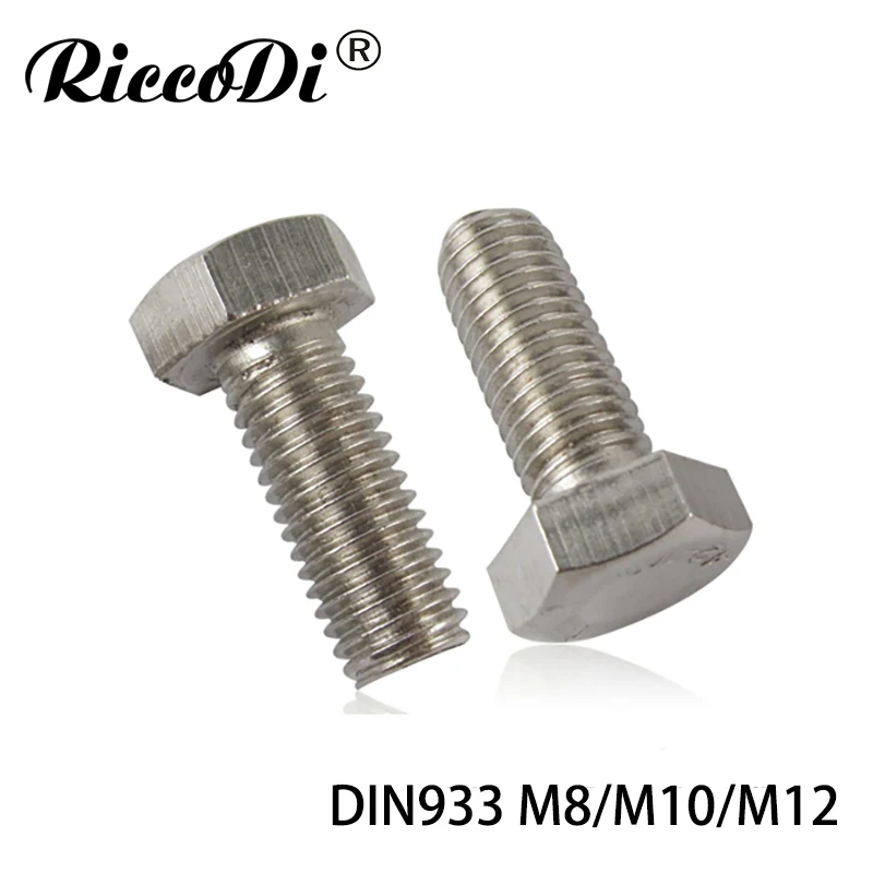 DIN933 M8/M10/M12 шестигранные винты из нержавеющей стали наружные болты с шестигранной