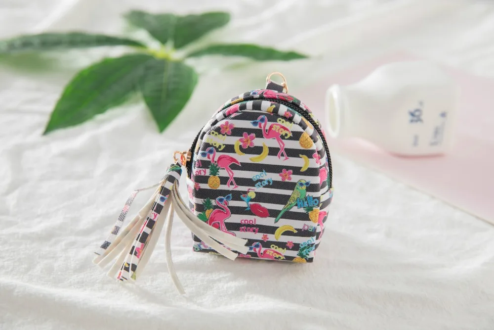 Кошелек для мелочи из искусственной кожи HJKL Flamingos женский новый маленький