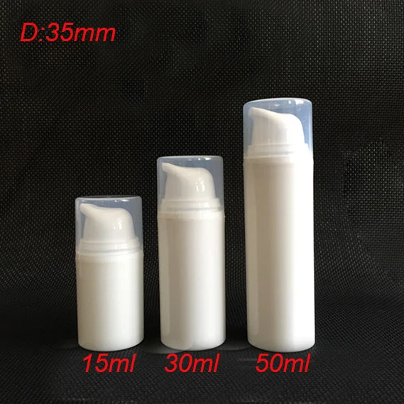 

100pcs 15ml white plastic airless bottle vacuum pump for serum, 0.5 oz foundation lotion emulsion Refillable Bottles wholesale