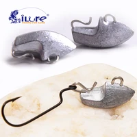 ilure 10 pcslot jig head lead 2 1g 2 8g 3 8g 5 3g 6 5g 9 5g counterweight crank hook soft lure baits texas fishing accessories