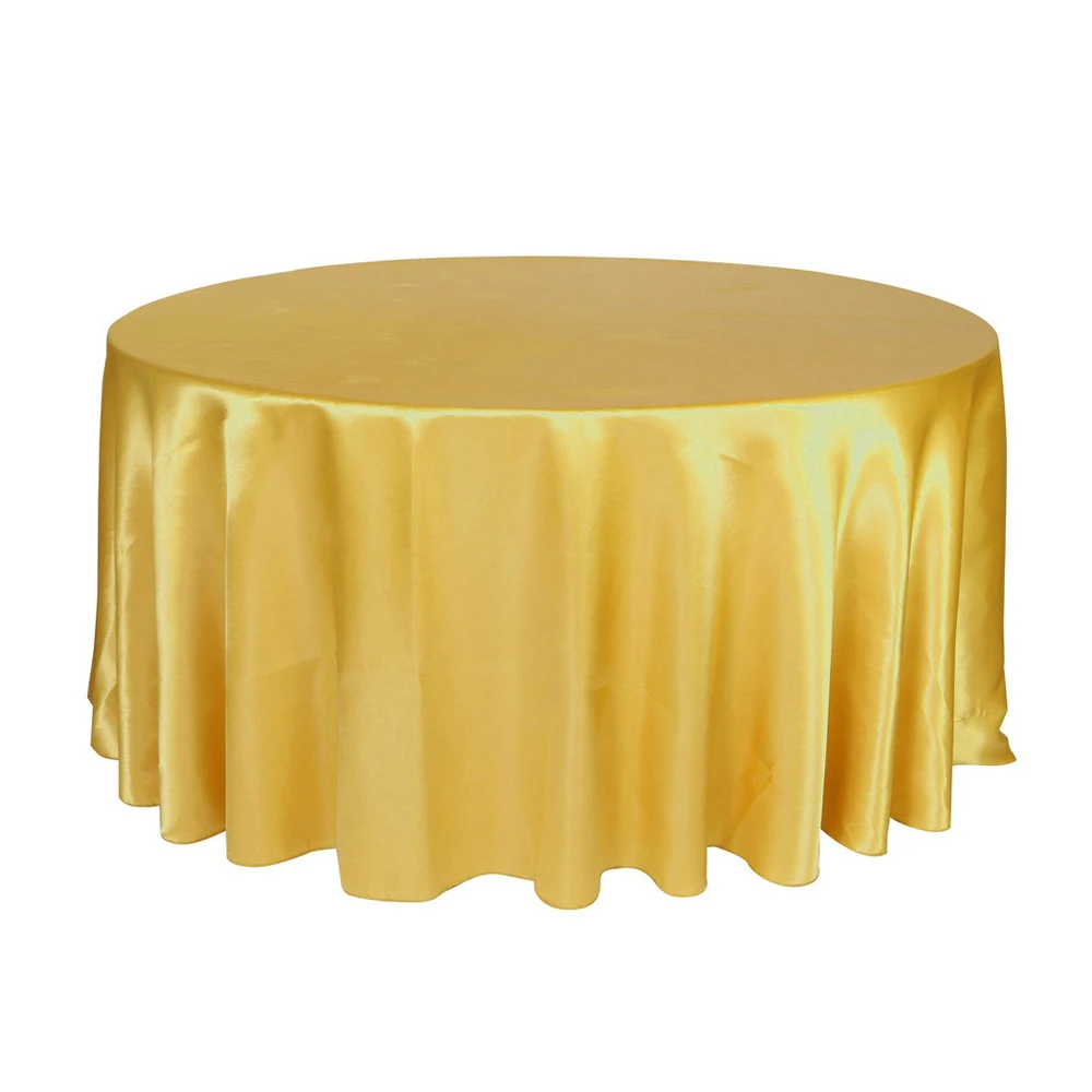 

Banquet Luxury Polyester Satin Table Cover Oilproof Wedding Party Restaurant Home Decoration Round Table Cloth Topper Tablecloth